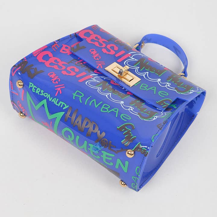 3AM BY H&D ACCESSORIES - Wholesale Top Handle Bag - Women's - Graffiti Pvc Top Handle Bag