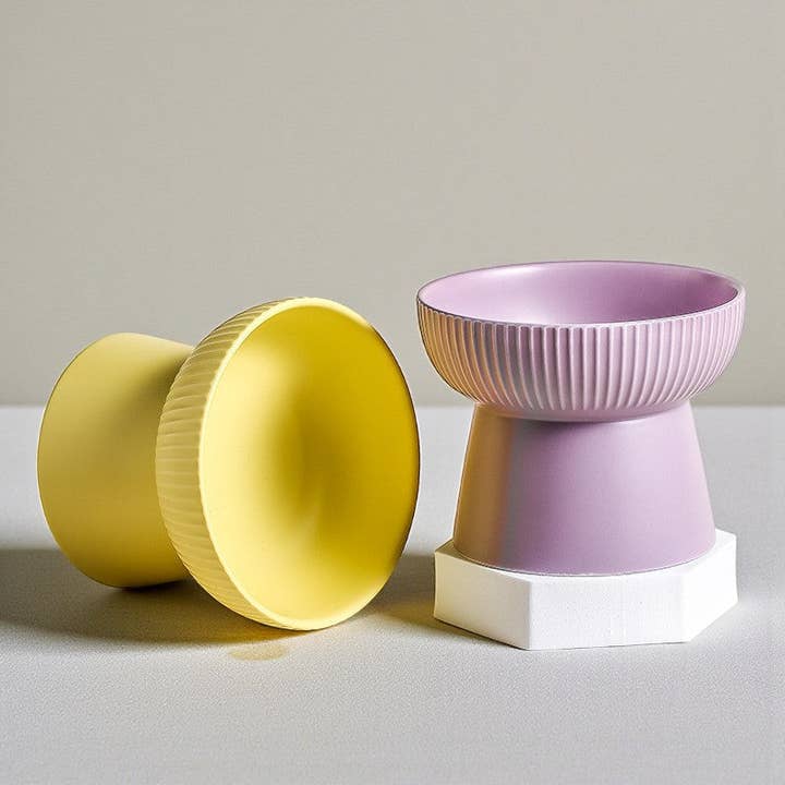 Elevated Ceramic Pet Bowl | Ergonomic Slanted for wholesale by SnowBall (We Cover Import Duty to USA)