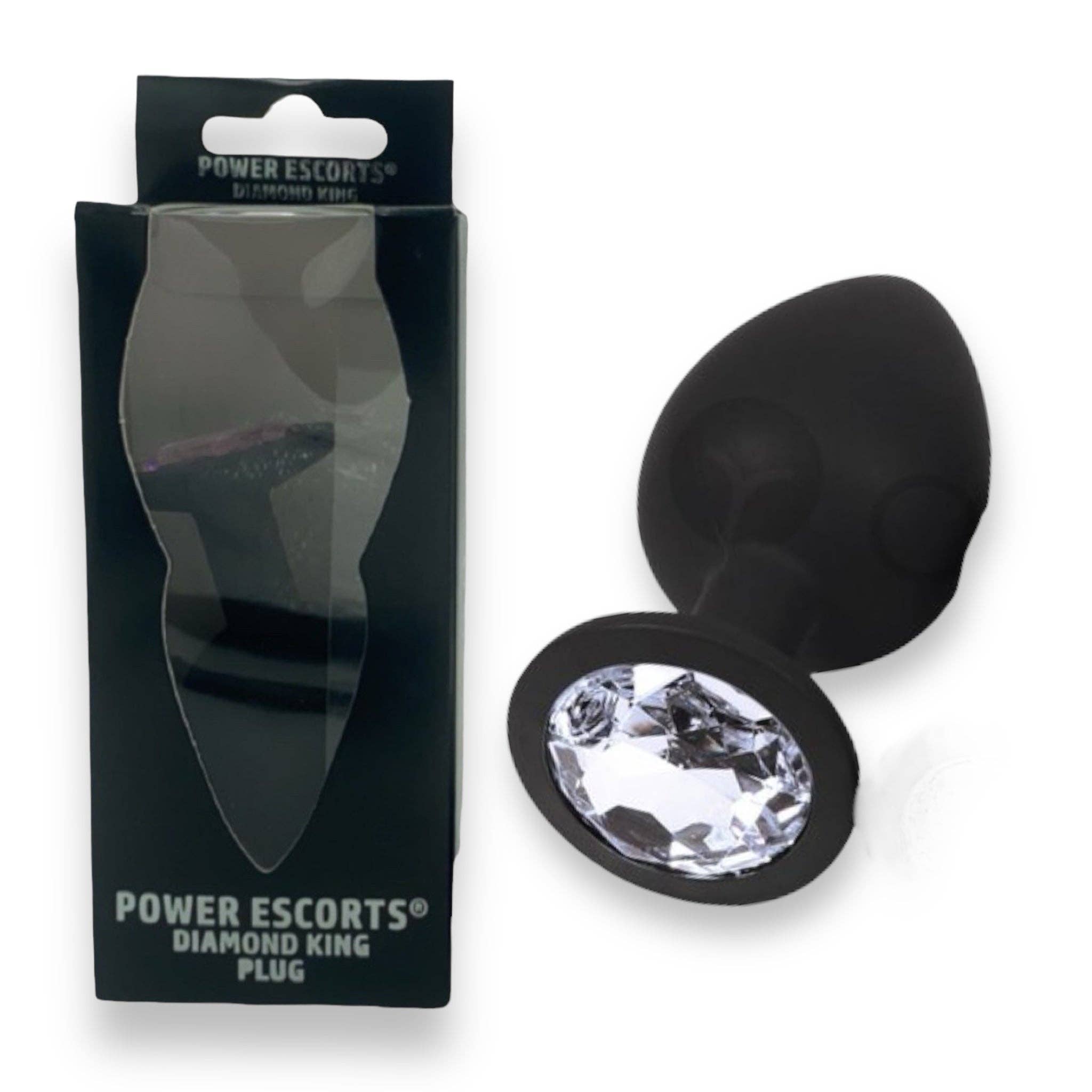 Kinky Pleasure - Wholesale Sex Toy - Power Escorts - BR135 - Diamond King - Silicone Butt Plug - Black - 6 Colors - 3 Sizes13