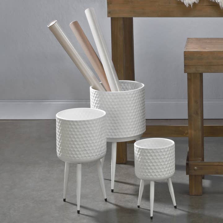 Tripar International - Wholesale Plant Pot Stand - Textured Metal Bins - Set of 38