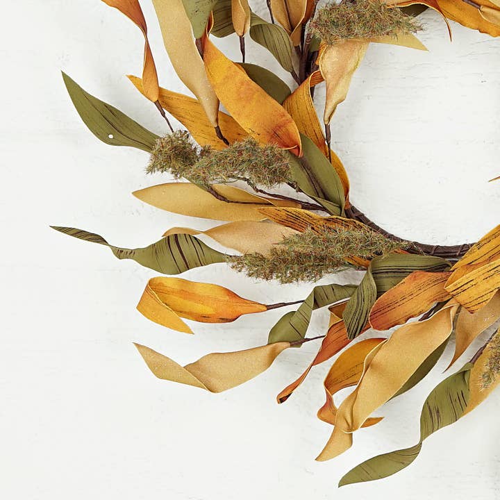 Holiday Depot Inc. - Wholesale Wreath - 31612-16in Wreath-Fall mix herb leaves w. heathers1