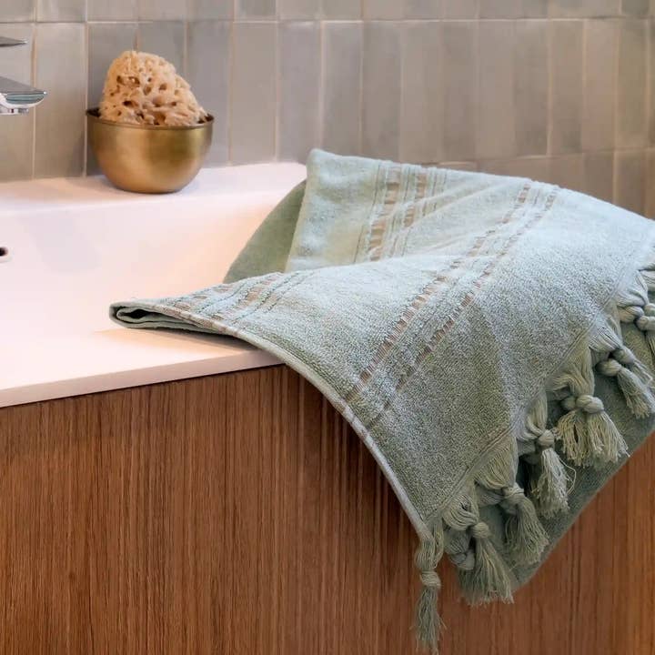 Karawan Authentic – Großhandel Badehandtuch – FOUTA AUS BIO-BAUMWOLLE - Kollektion DOLCE - Jadefarbe