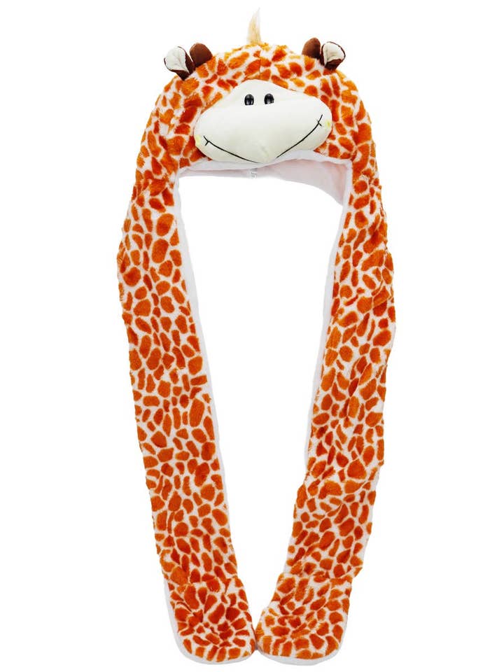 ASSORTED Animal Pals Fuzzy Plush Hat With Long Ear Flaps for wholesale on Faire13