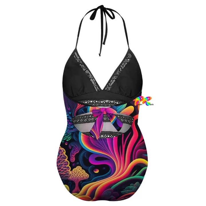 White Underwater Flow Plus Size Swimsuit for wholesale on Faire2