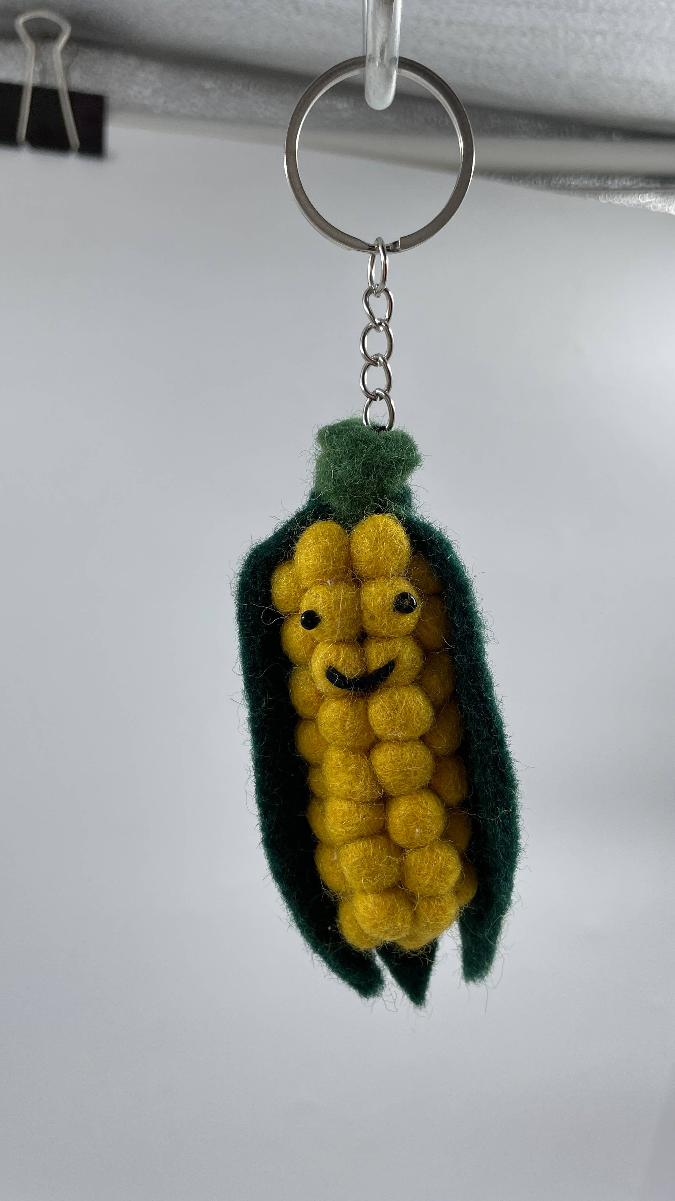 Funky Yak Ltd – wholesale Keychain – Child – Handmade Felt Veggie Keyrings: Corn2