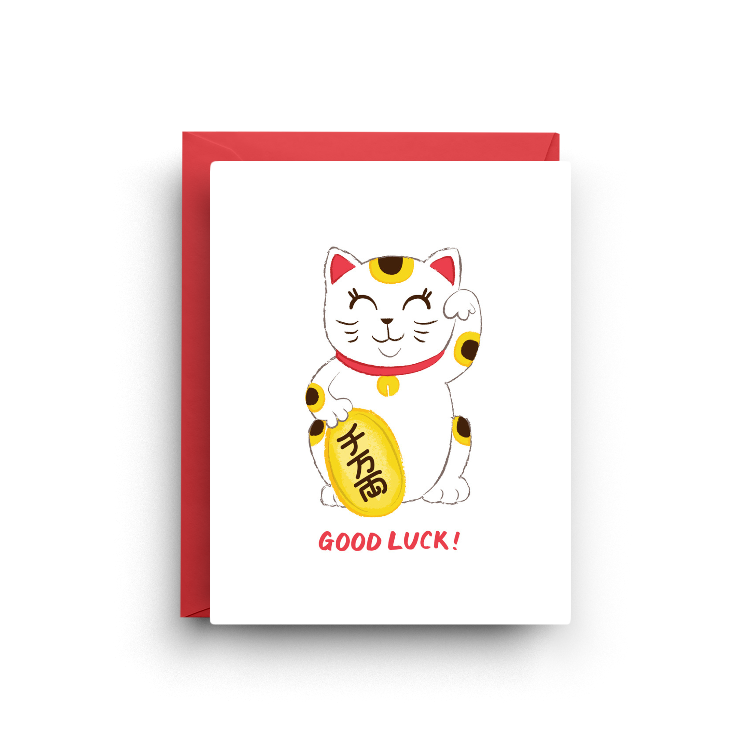 Nicole Marie Paperie - Vendita all'ingrosso Biglietti di auguri generici - Biglietto di Buona Fortuna - Gatto Maneki Neko che Chiama1