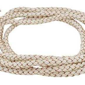 Mandala Crafts - Wholesale Craft Supplies - Mandala Crafts 6mm Braided Leather Cord, Genuine Leather Round Bolo Cord for Jewelry Making, Bolo Ties, Wrapping, Crafting6