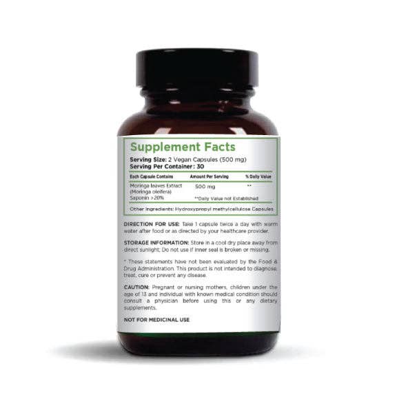 Lion Wellness - Wholesale Oral Supplement/Vitamin - Pure Moringa Capsules I 100% Organic & Vegan2