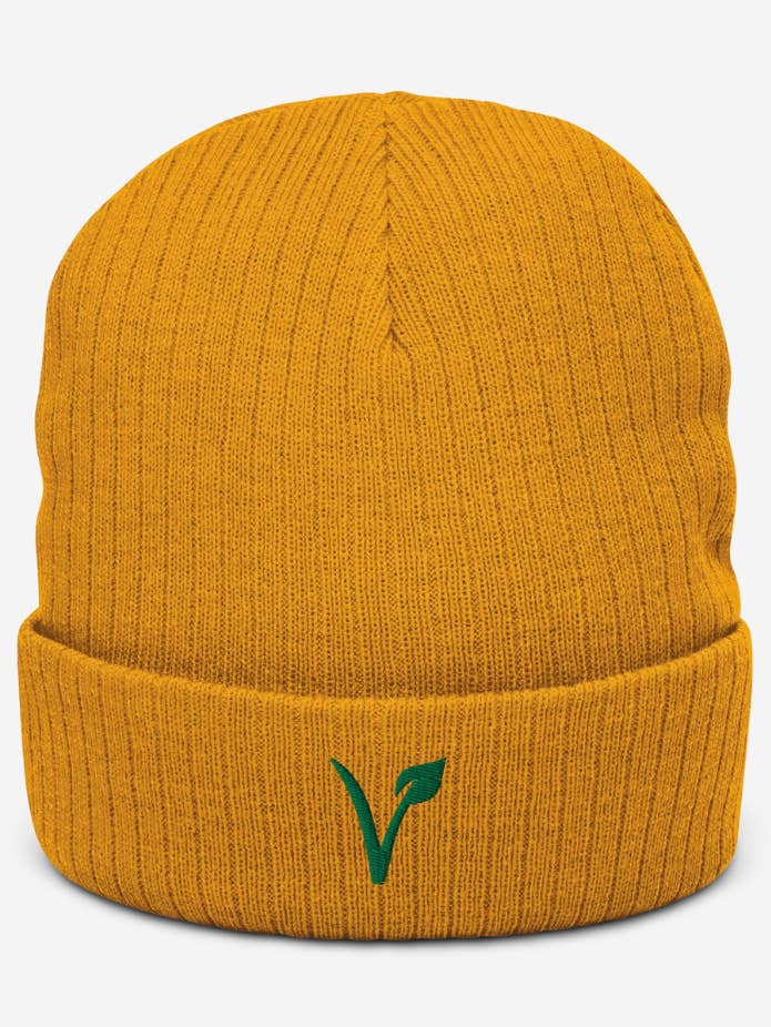 Gorro de malha com nervuras reciclado em V Leaf por atacado de Plant Babes