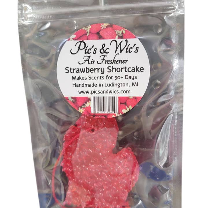 Pic's & Wic's LLC - Wholesale Car Freshener - Unisex - Strawberry Shortcake - Michigan Mitten Air Freshener