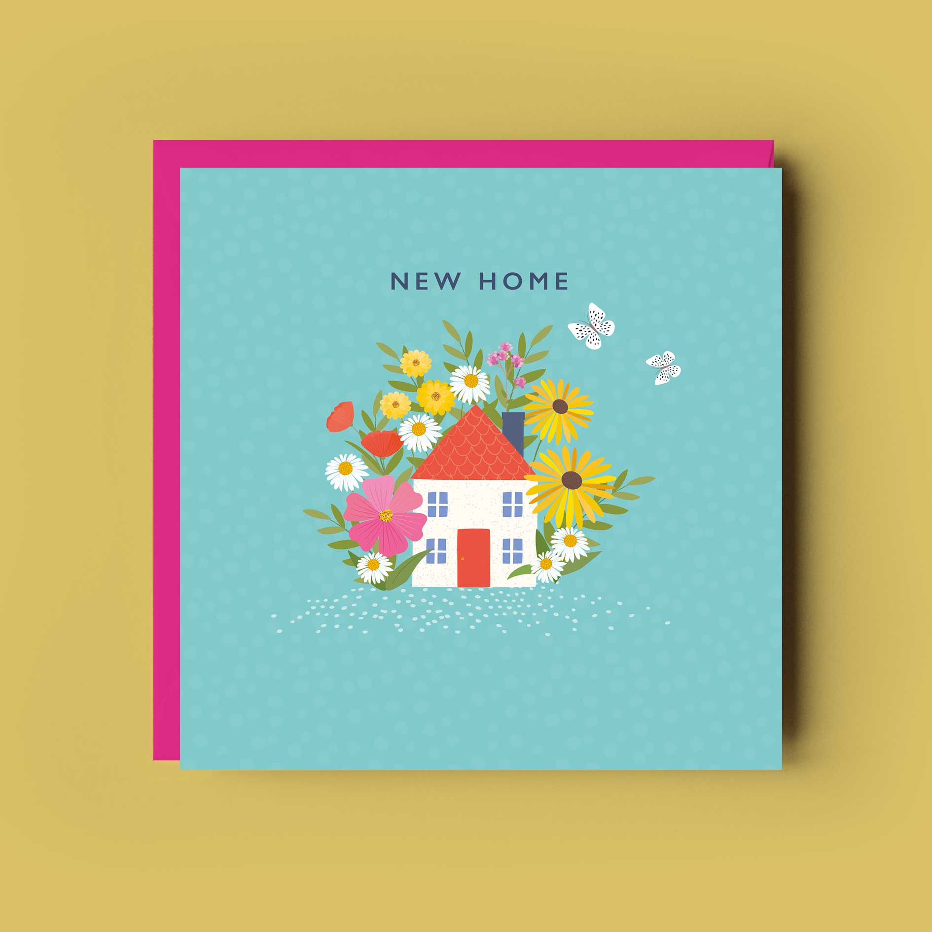 Klara Hawkins - Wholesale Housewarming Card - New Home Greetings Card | Little House with Floral Garden