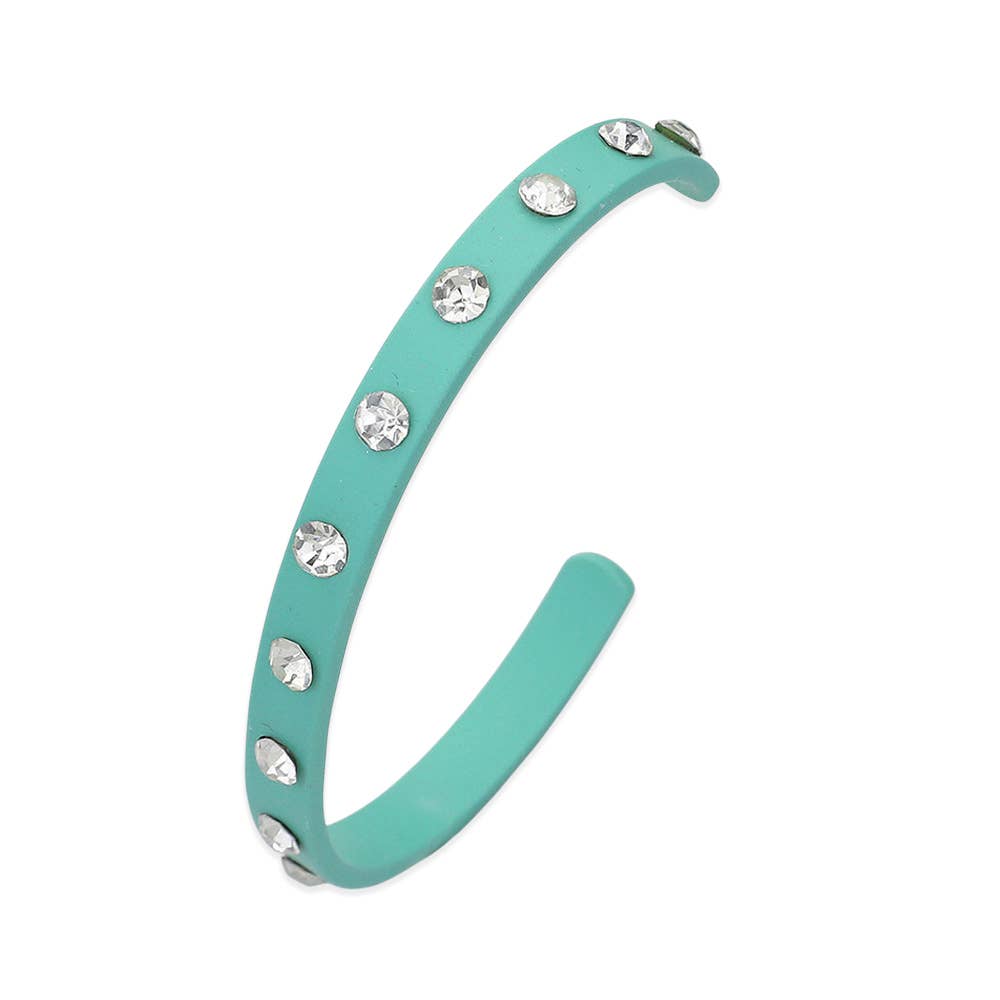 Sensibling Corp. - Wholesale Cuff Bracelet - Round Stone Embellished Colored Cuff Bracelet11