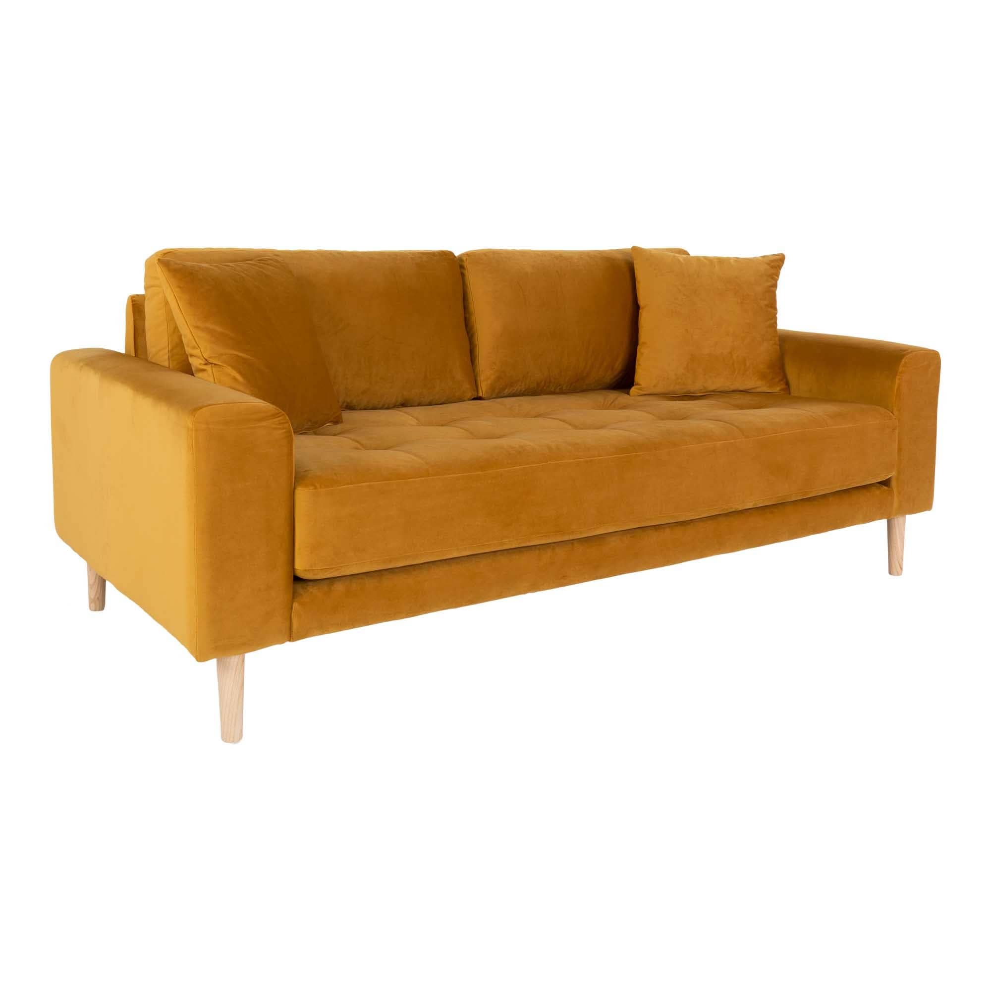 Lido 2.5 Seater Sofa mustard yellow velvet for wholesale on Faire1
