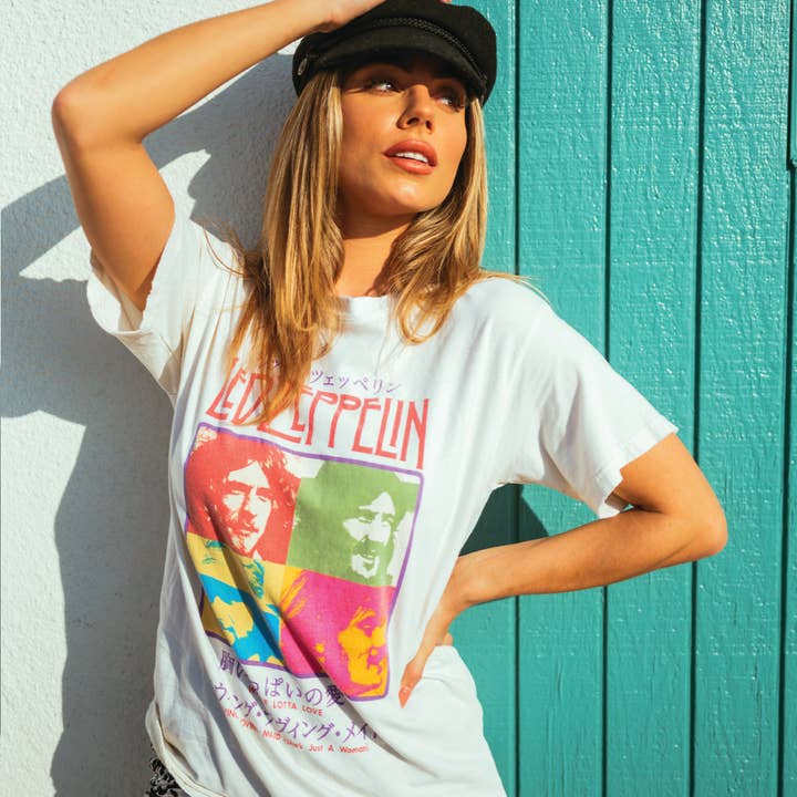 Life Clothing Co - Wholesale Screen Printed T-Shirt - Women's - Led Zeppelin Lotta Love Vintage Tee