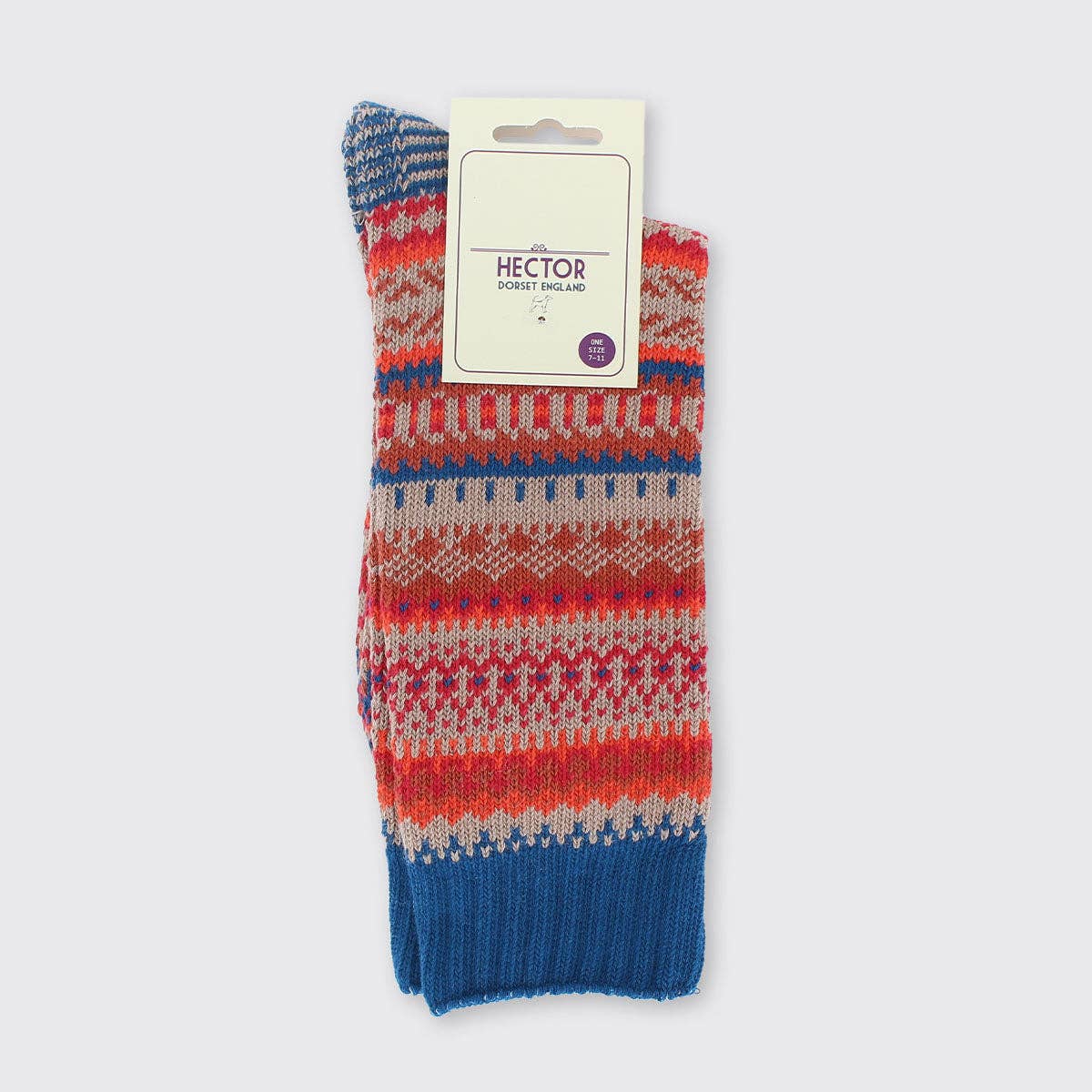 Forever England / Millie Mae – wholesale Socks – Men's – Men's Fairisle Socks Red/Blue1