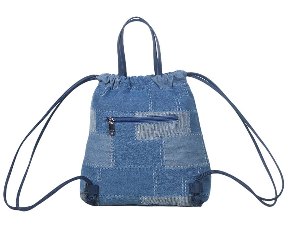 GREY BACKPACK BAG, DENIM for wholesale on Faire2