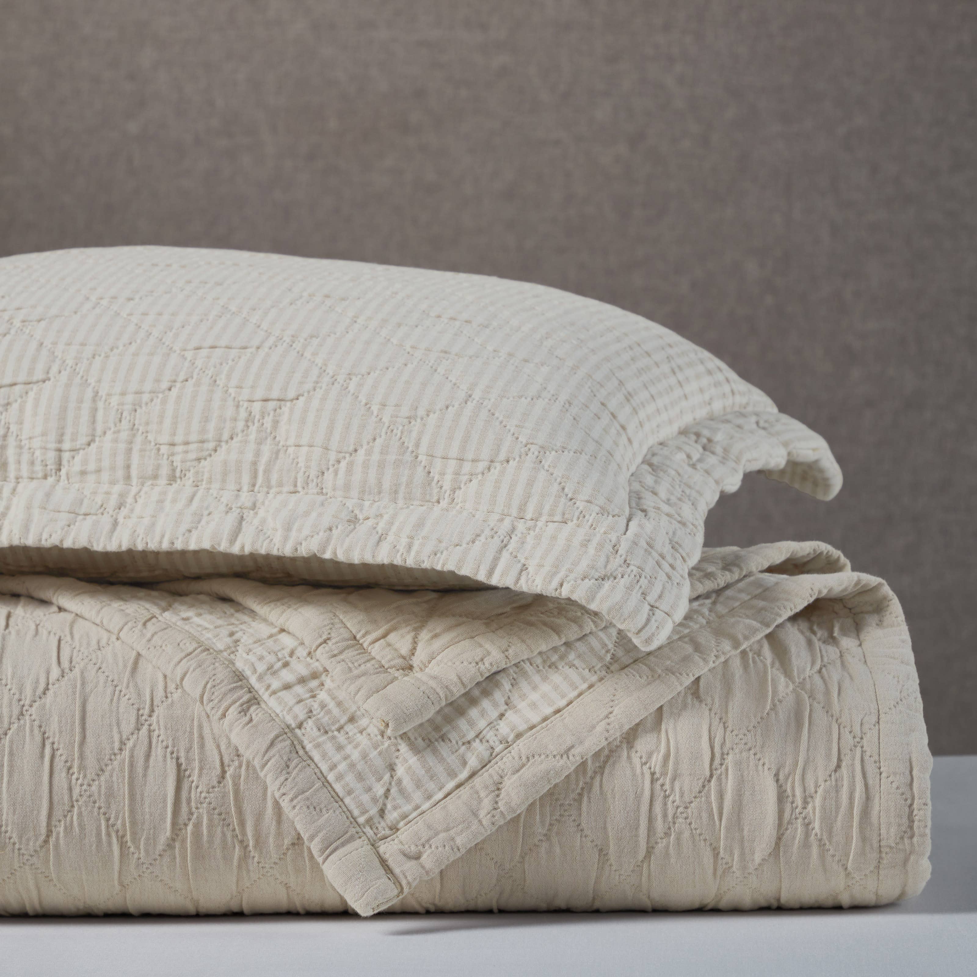 India's Heritage - Wholesale Quilt - Colmar Quilt and Shams, Natural2