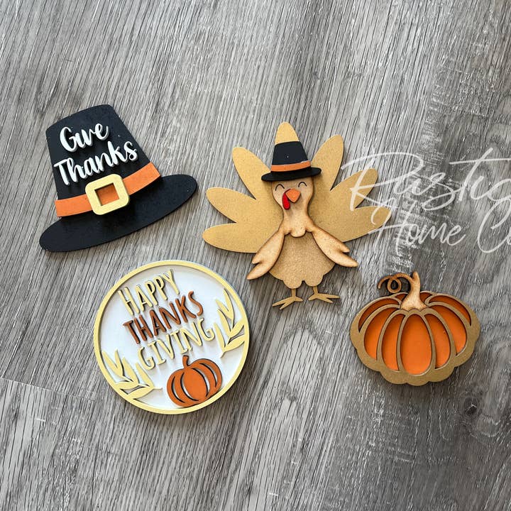 Thanksgiving Fall Pumpkintier Tray, Kit Decor Sign Craft diy voor wholesale door Rustic Home Co LLC