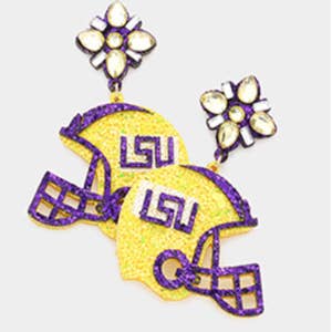 Lsu Louisiana State University Purple Rhinestone Heart Keychain