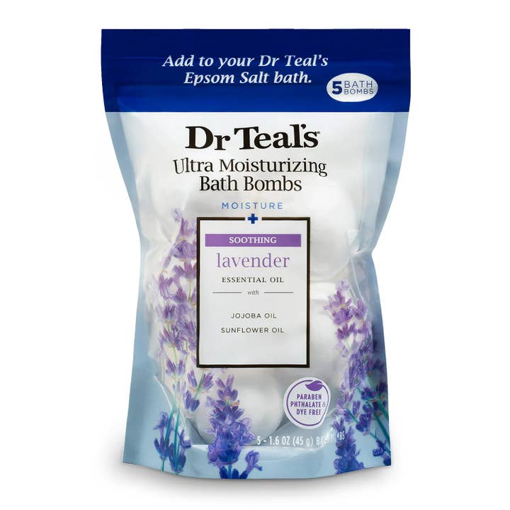 KT Supply - Wholesale Bath Salts - Dr Teals Ultra Moisturizing Bath Bomb Soothing Lavender 5/PK