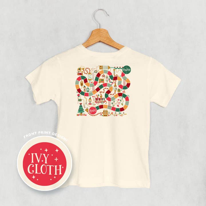 Ivy + Cloth - Wholesale Screen Printed T-Shirt - Kids - Holiday Board Game Doodle (Kids Back Print)1