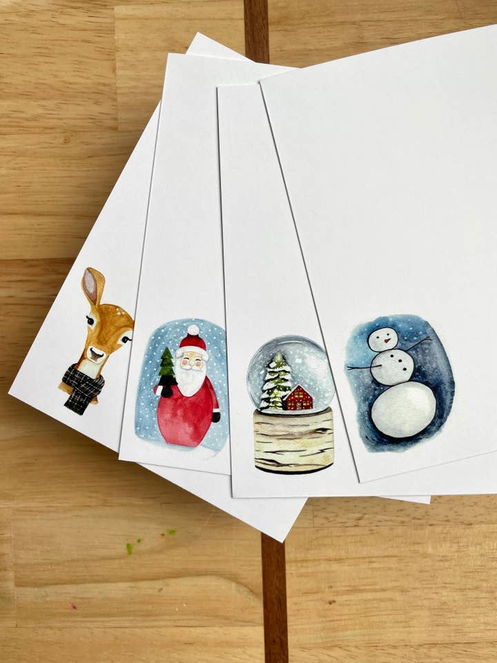 12 Pack - A2 Flat Stationary Set - Christmas Variety for wholesale by Kristin Schmidt Artist