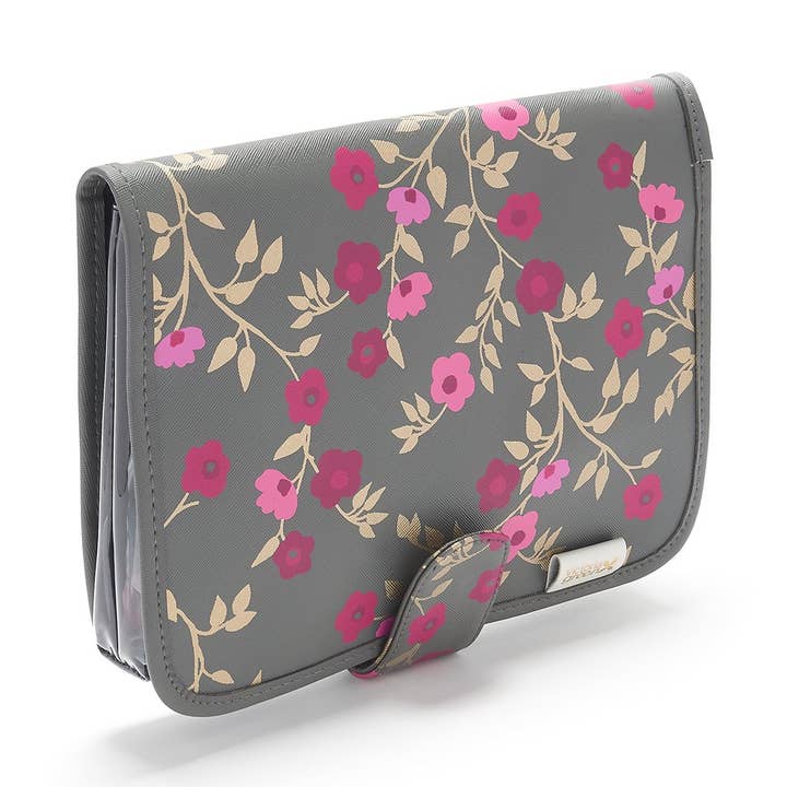'Kate' Hanging Beauty Bag in Blossom Charcoal for wholesale by Victoria Green
