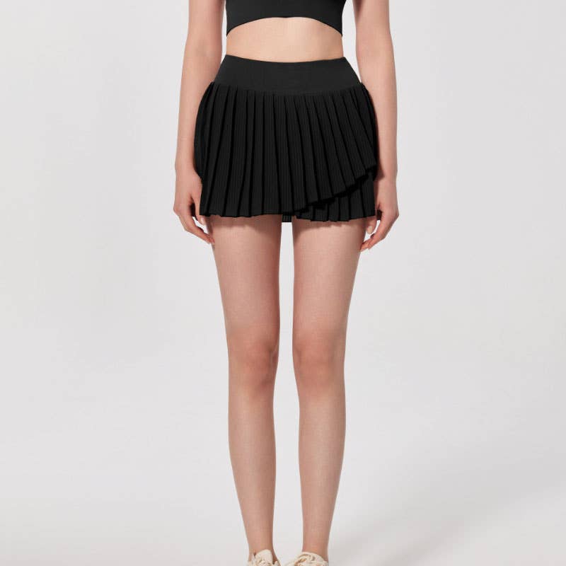 Crave by FW - Wholesale Athletic Skirt - Women's - Fashion Solid Color Double Layer Tennis Skirt12