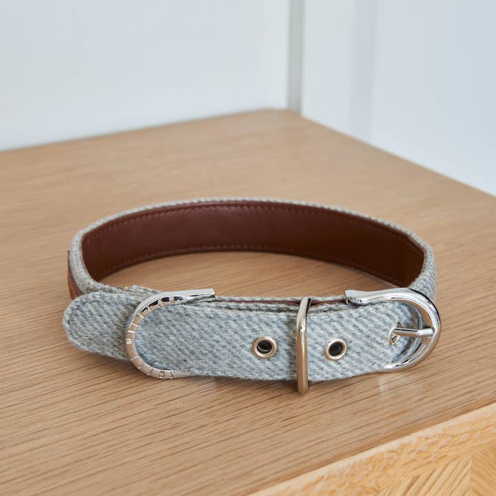 Sweet William Designs - Wholesale Pet Collar - Dog - Dog Collar - Grey Tweed