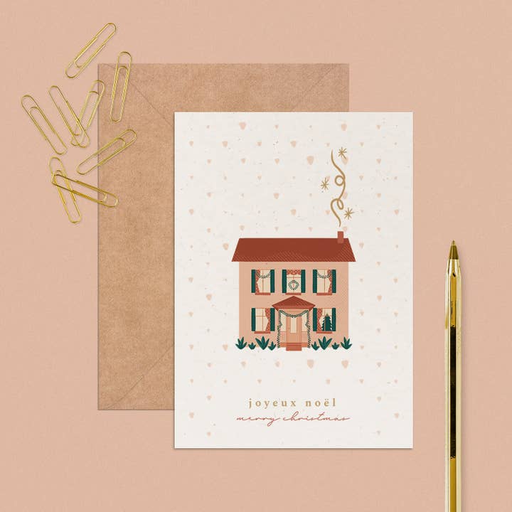 Merry Christmas House • Gratulationskort för wholesale av VictoriaSlowDesign