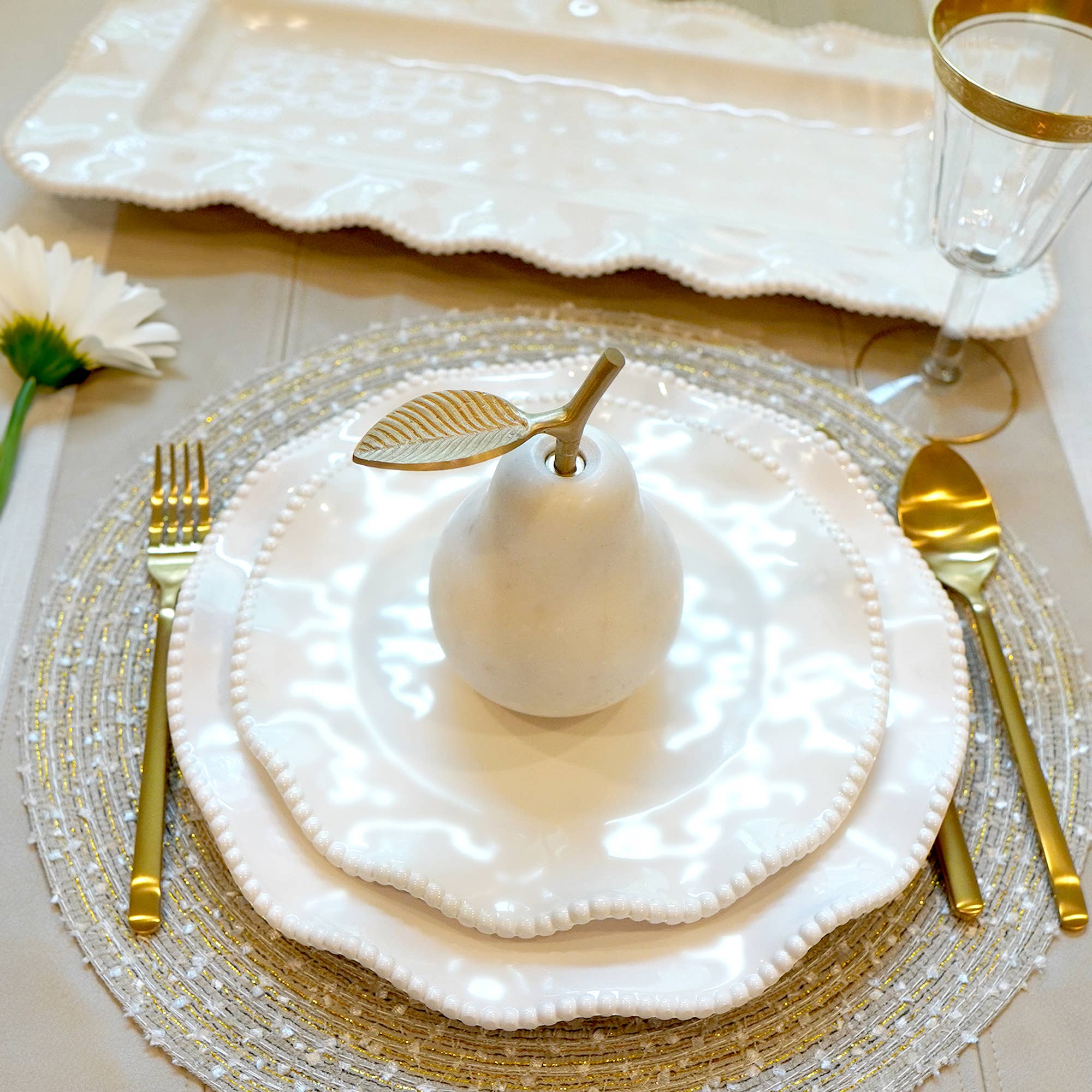 Certified International - Vendita all'ingrosso Piatti da insalata - Piatto da insalata Perlette Cream in melamina, 22,9 cm2