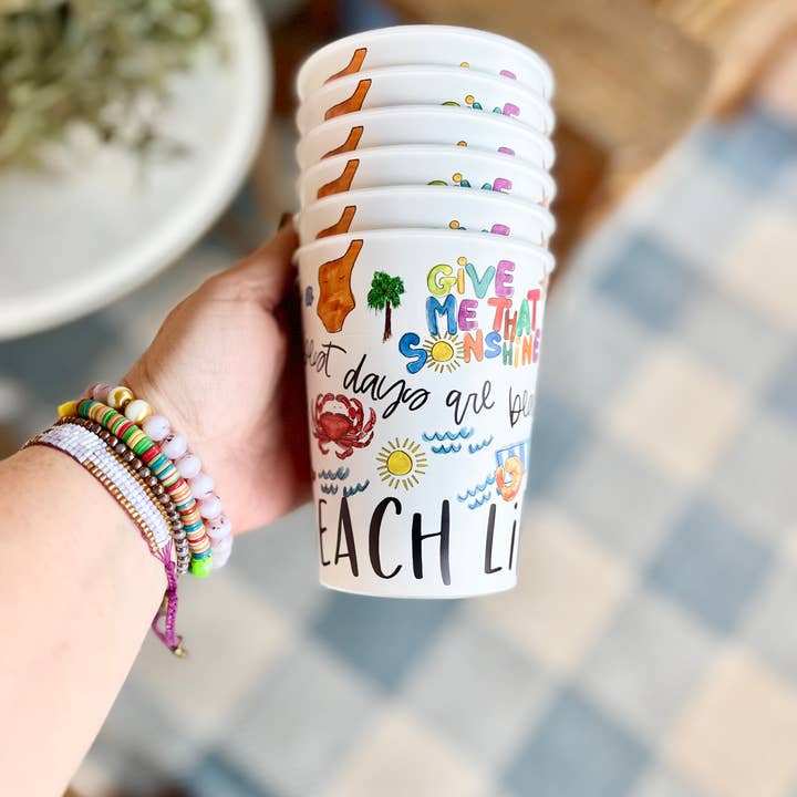 Happy By Rachel, LLC - Wholesale Disposable Cup - Beach Life Reusable Cups, drinkware1