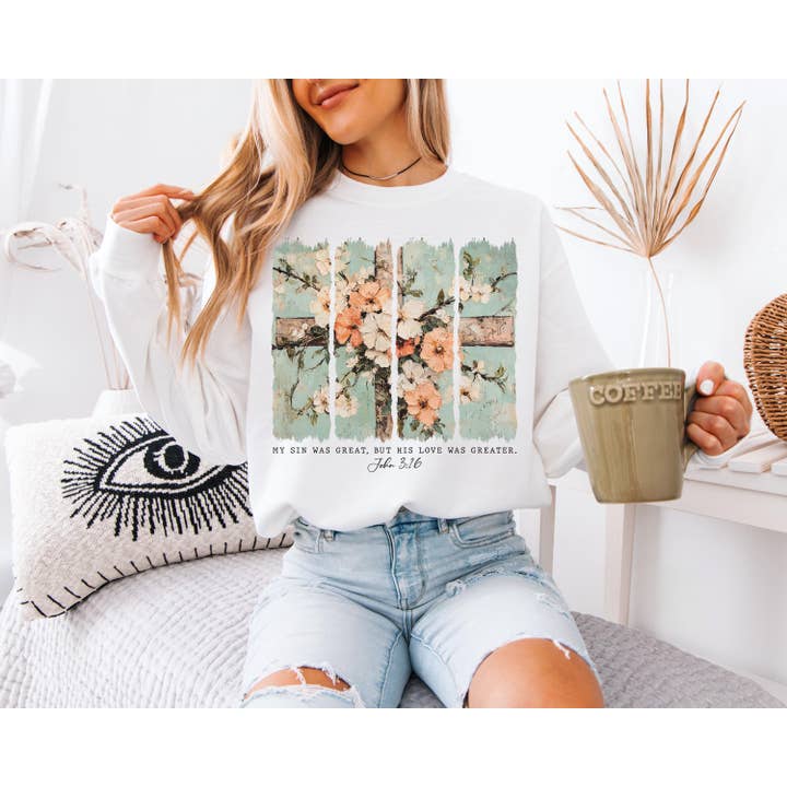 NVC Ecommerce LLC - Wholesale Graphic Sweatshirt - Women's - Jesus is the Light T-Shirt, Floral Christian Sweatshirt1