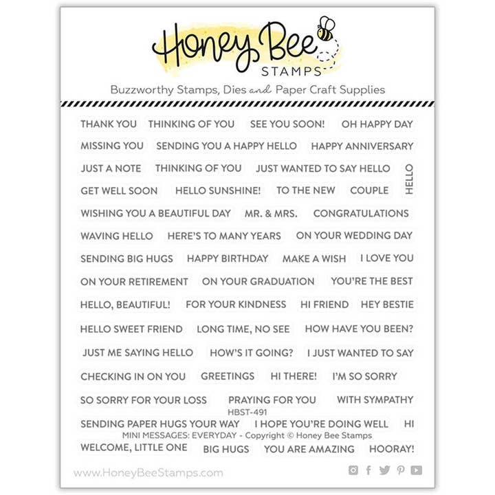 Mini Messages - 6x6 Photopolymer Stamp Set for wholesale by Honey Bee Stamps
