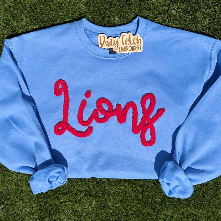 Lions Embroidered Yarn Sweatshirt for wholesale by Daily Fetch KC
