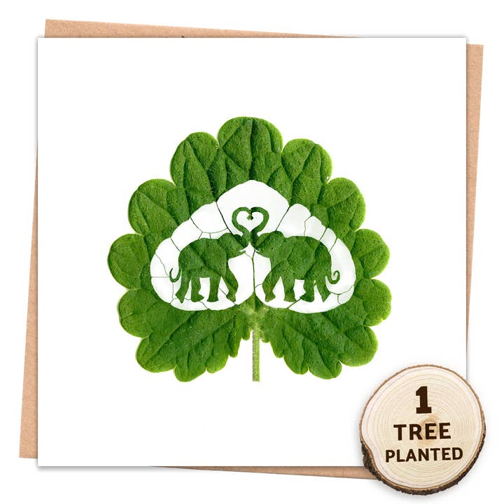Eco Valentine's Card & Bee Friendly Seed Gift. Elephant Love for wholesale by 1 Tree Cards