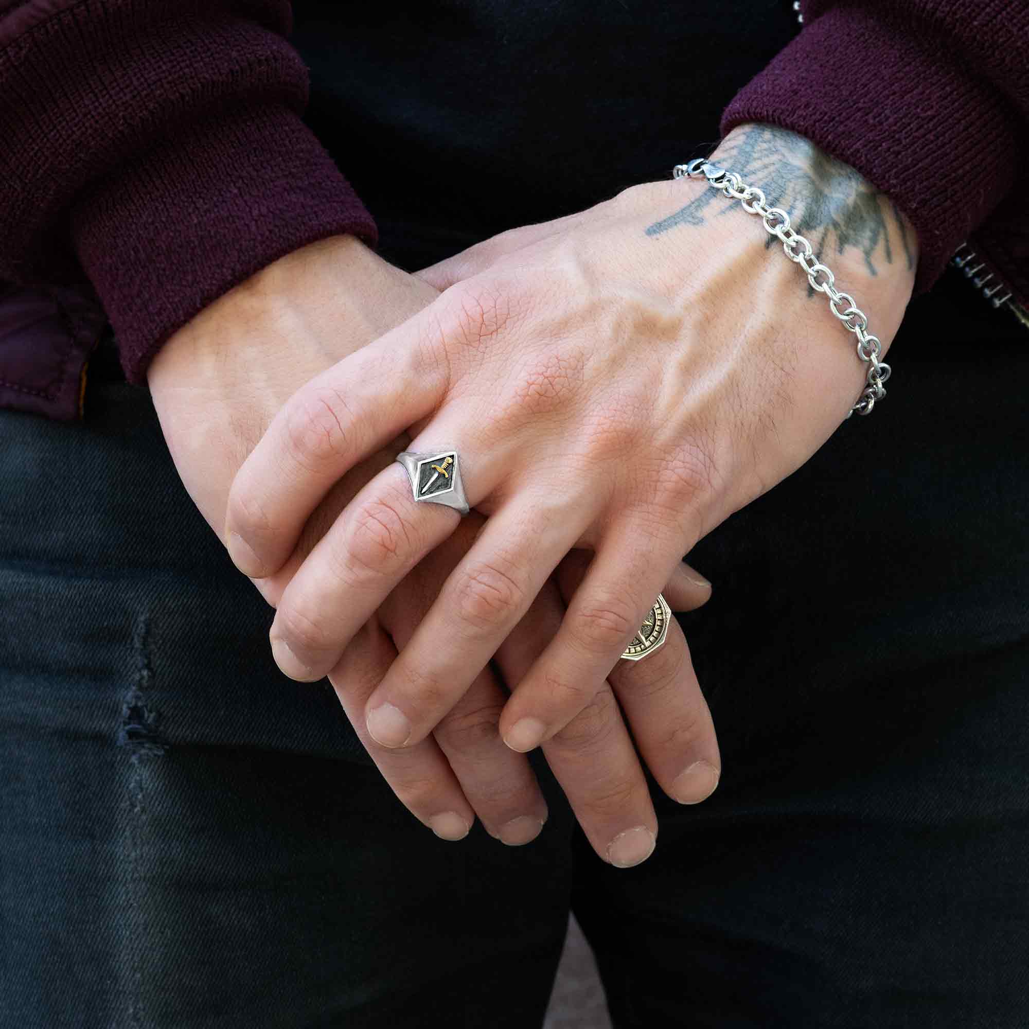 Nina Designs - Wholesale Signet Ring - Sterling Silver Sword Signet Ring2