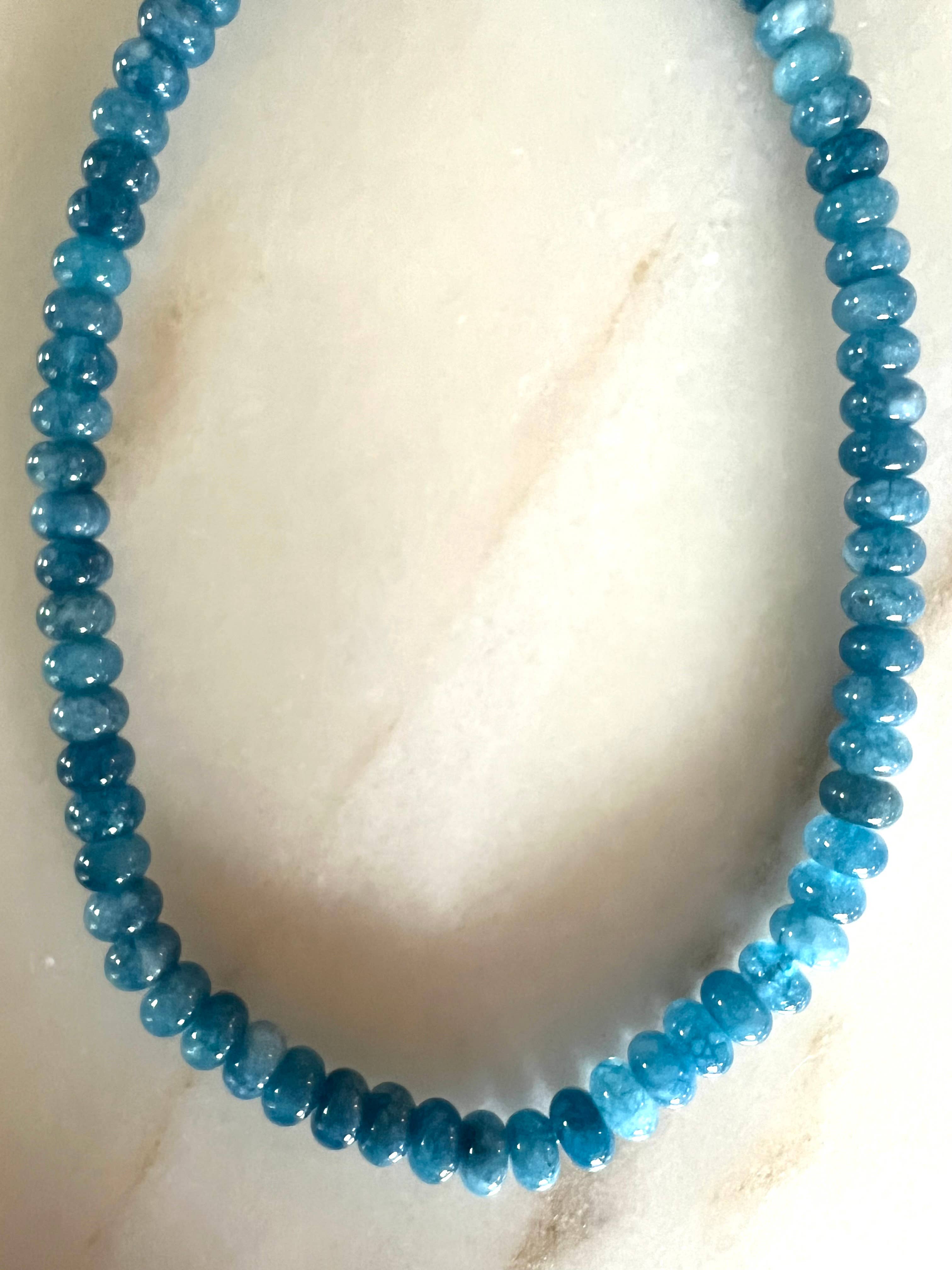 Sonya Renee Jewelry - Wholesale Beaded/Pearl Necklace - Lilly Gemstone Bead Necklace multi-color 8mm opals jade 67