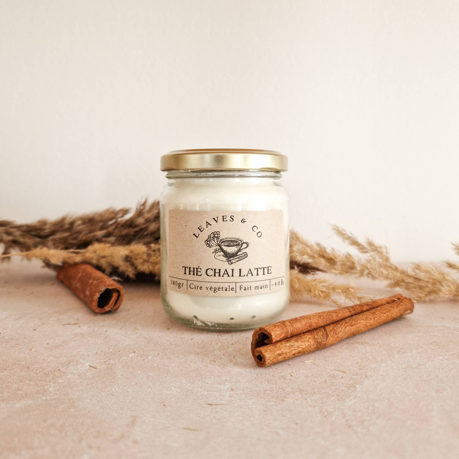 Leaves & Co - Vente Bougie en bocal - The Chai Latte Bougie Parfumée Pot De Saison0