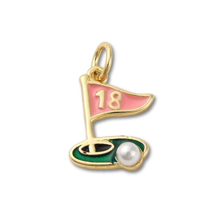 Golf 18th Hole Gold Charm for wholesale by Love, Paige Designs