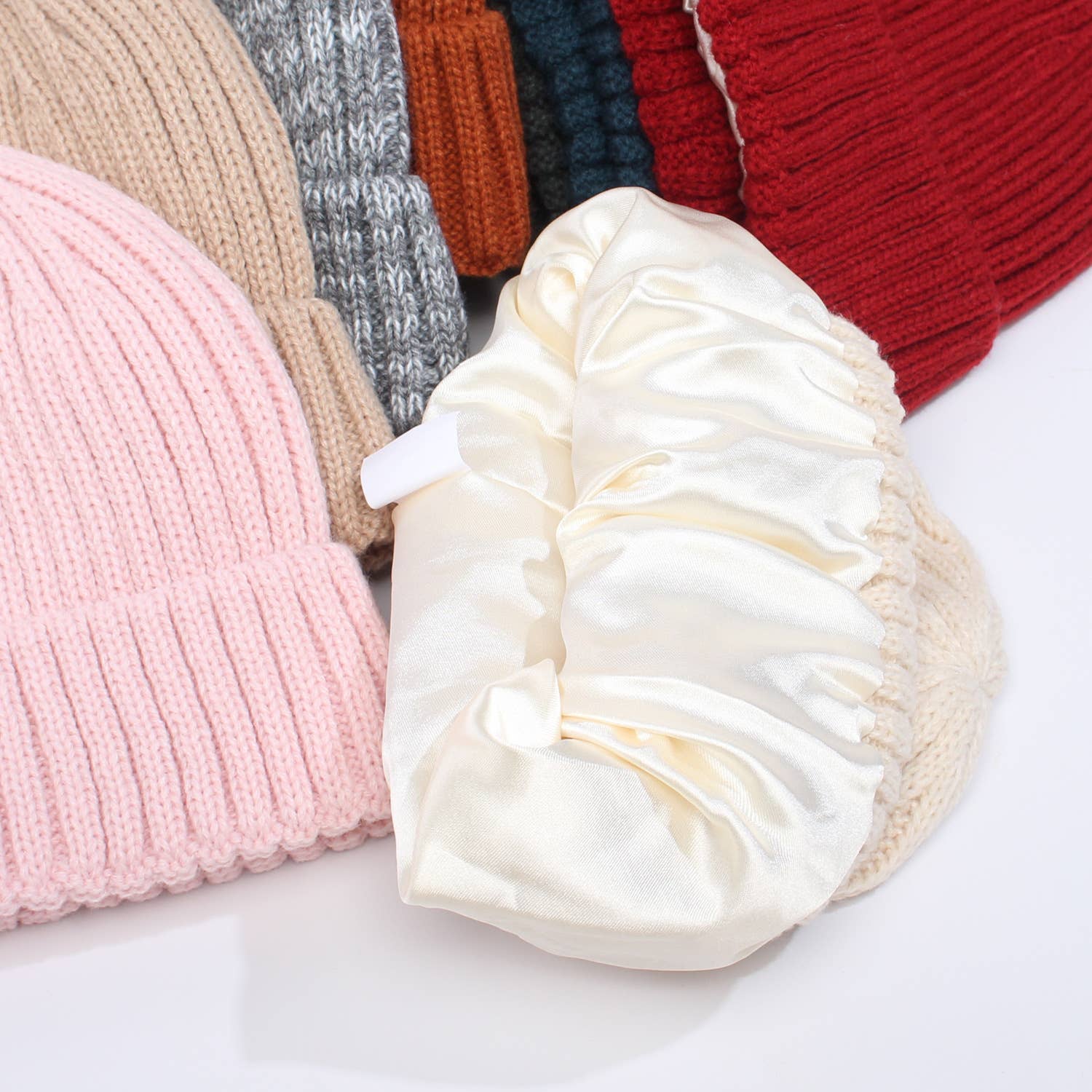 MKS America - Wholesale Beanie - Women's - Satin Lined Knit Beanie Hat 9 colors12