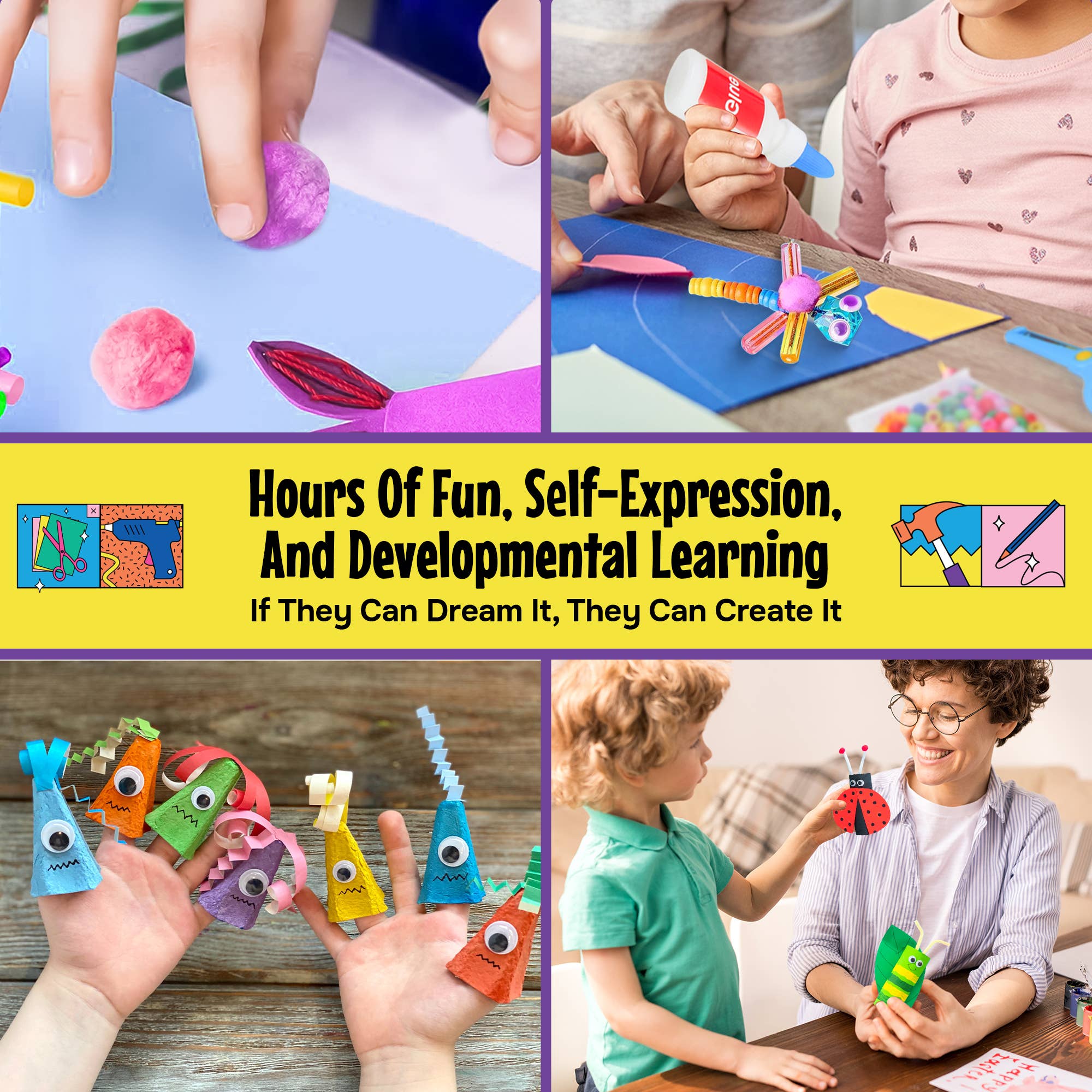 Gotham Steel/Granitestone – wholesale DIY-pysselkit - Barn – 5-minutershantverk 1000 st konst- och hantverksmaterialsatser3