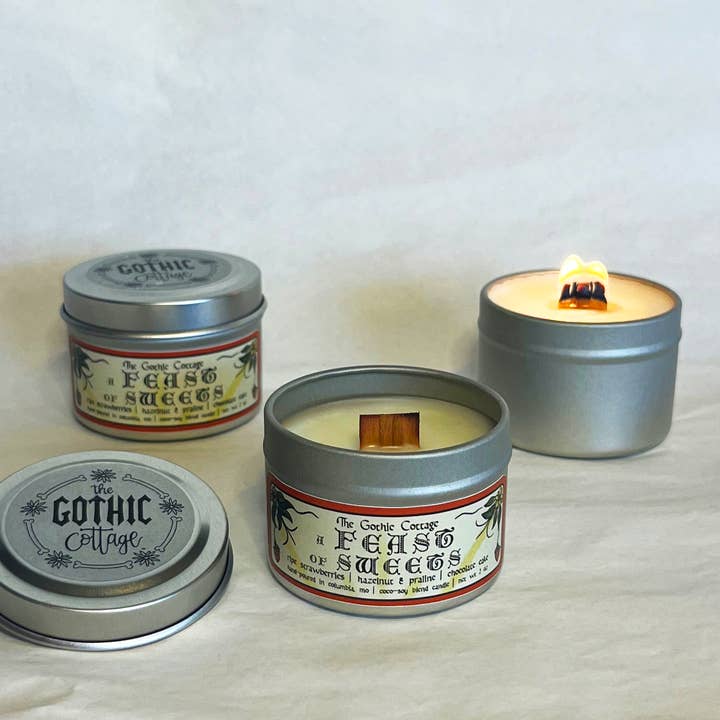 Strawberry & Chocolate—1.8oz candle | A Feast of Sweets for wholesale by The Gothic Cottage