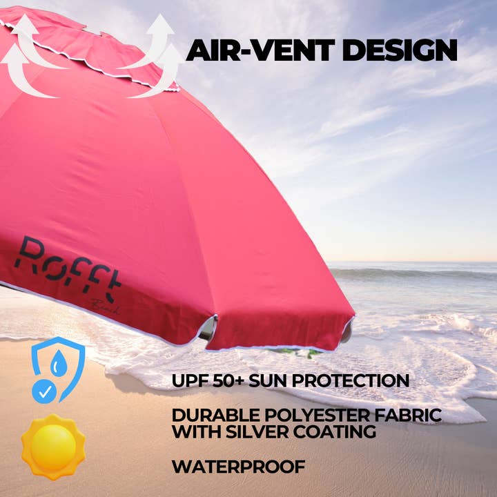 ROFFT USA LLC - Wholesale Beach Umbrellas - ROFFT 6.5 Ft Beach Umbrella heavy duty Steel and Aluminum Po4