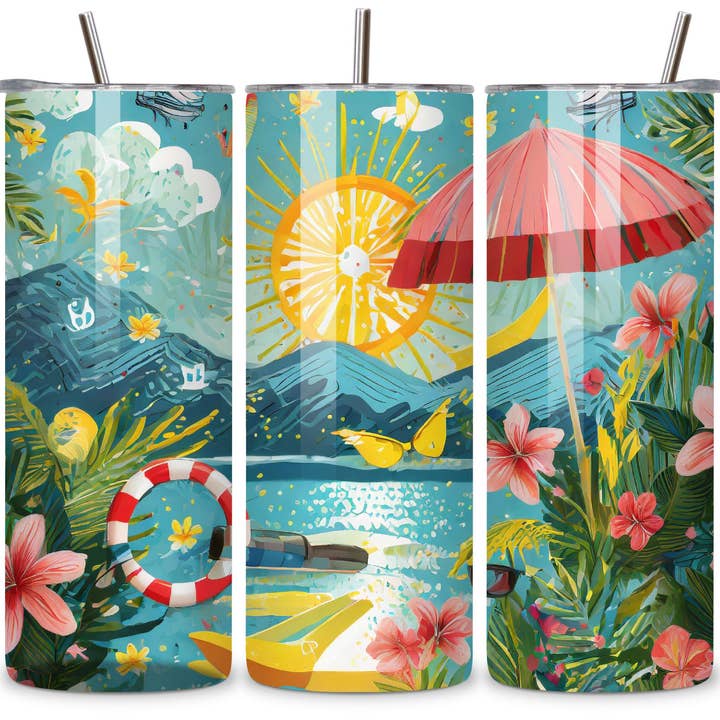 Fun Summer 20 oz. Stainless Steel Tumbler for wholesale by Sister Ray