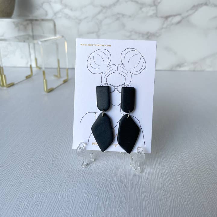 Sammie | Svart Retro Polymer Clay Örhängen för wholesale av Britt Cimone