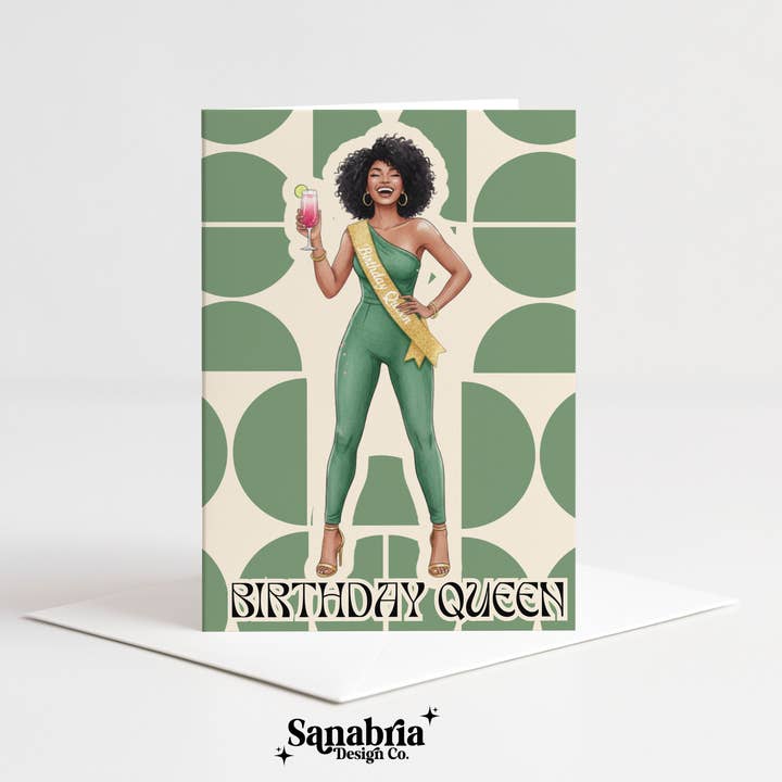 Verjaardagskoningin wenskaart voor wholesale door Sanabria Design Co.
