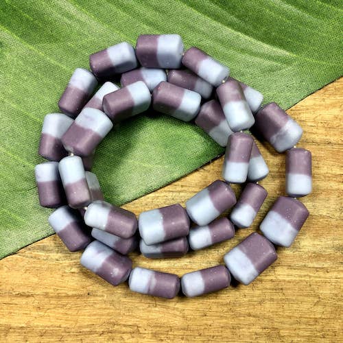Vintage Two-Tone Purple Rectangle Glass Beads for wholesale by Bead Goes On