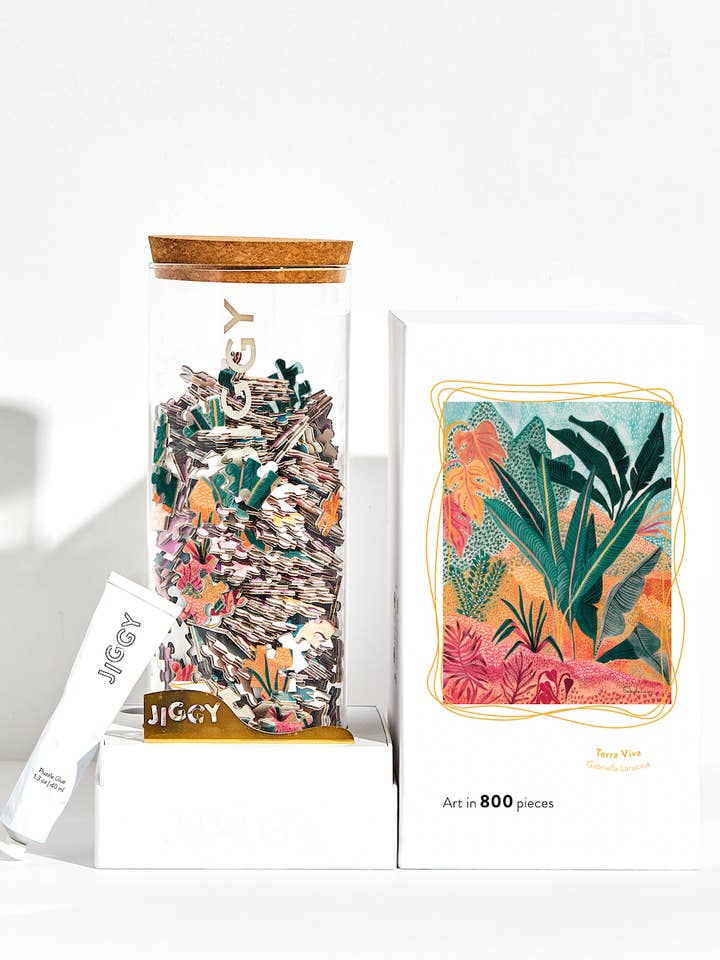 800pc Puzzle & Glue Kit: Terra Viva by Gabriella Laruccia for wholesale by JIGGY Puzzles