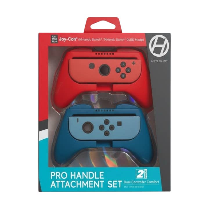 Joy-Con Pro Håndtagsfastgørelsessæt 2-pak til Switch Blå/Rød for engroshandel hos Mighty Wireless